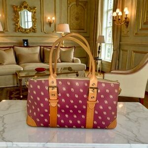 Dooney & Bourke Burgundy Leather Signature Satchel